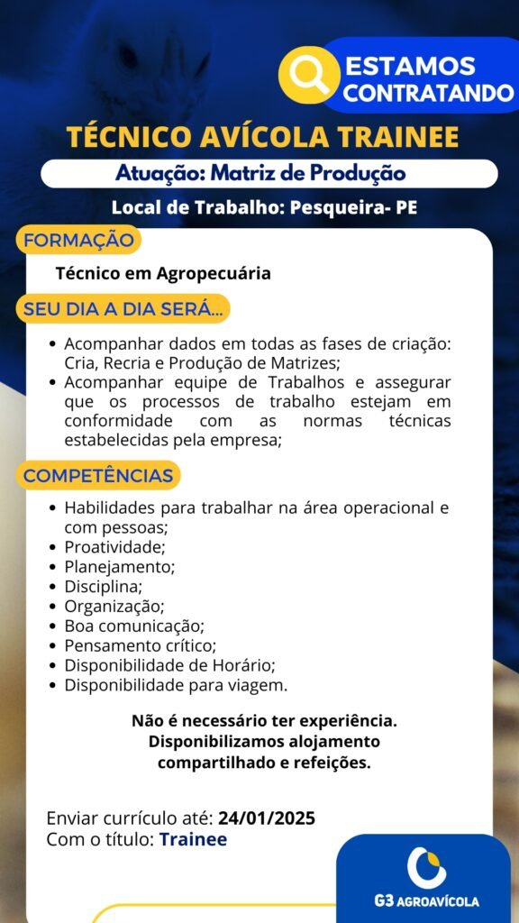 Técnico Avícola Trainee